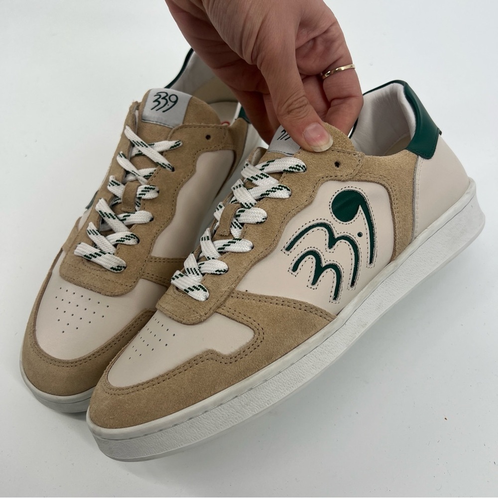 339 Elite Edition Varsity Green Cream Suede Designer Classic Lace Up Sneakers 40 - Picture 5 of 8